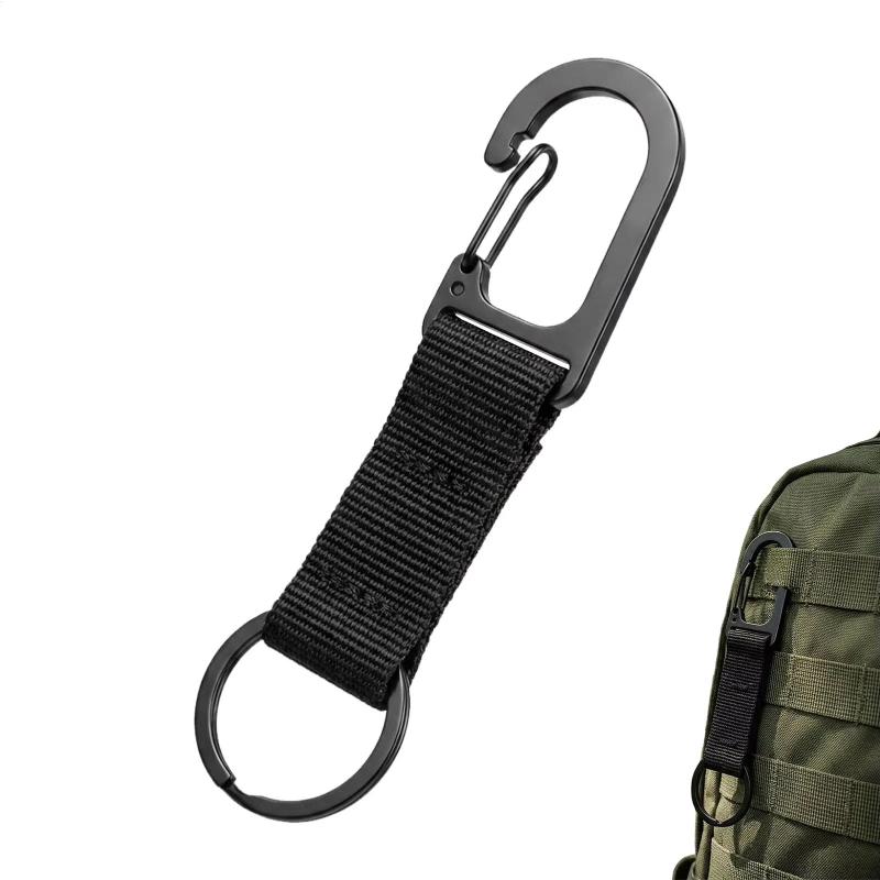 Heavy Equipment Key Ring - ตะขอเกี่ยวแบบสปริงสำหรับรับน้ำหนักมาก พร้อมสายรัด คลิปหนีบเร็ว ห่วงกุญแจ สำหรับอุปกรณ์ตั้งแคมป์และอุปกรณ์ EDC