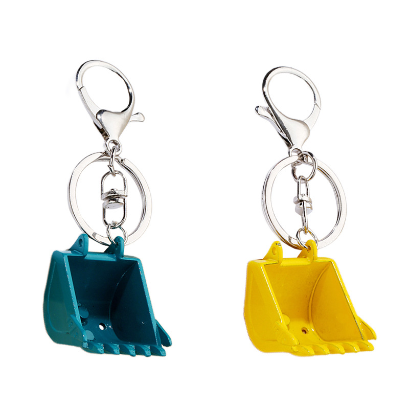 Heavy Equipment Key Ring - ใหม่พวงกุญแจรถขุดโลหะสุดสร้างสรรค์ตะขอถัง3D รถปราบดินอุปกรณ์เสริมที่สำคัญจี้รถปราบดินของขวัญงานปาร์ตี้