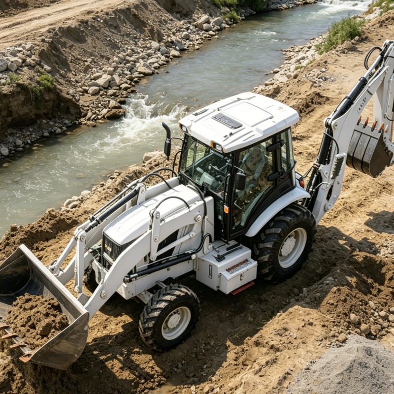 Heavy Equipment Work - รถตักล้อยางตีนตะขาบเกรดอุตสาหกรรม ขับเคลื่อน 4 ล้อ เครื่องจักรงานดิน ระบบไฮดรอลิก