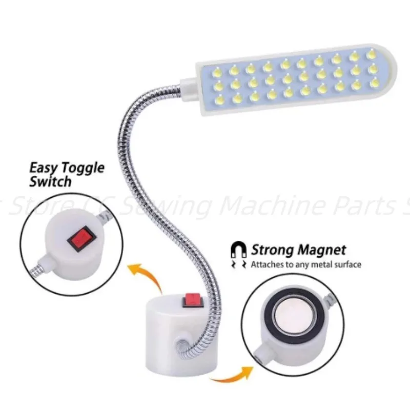 Magnetic Drill Press - โคมไฟจักรเย็บผ้าไฟ LED โคมไฟทํางานแบบยืดหยุ่นมัลติฟังก์ชั่นไฟเย็บผ้าแม่เหล็กสําหรับเครื่องกลึงเจาะ