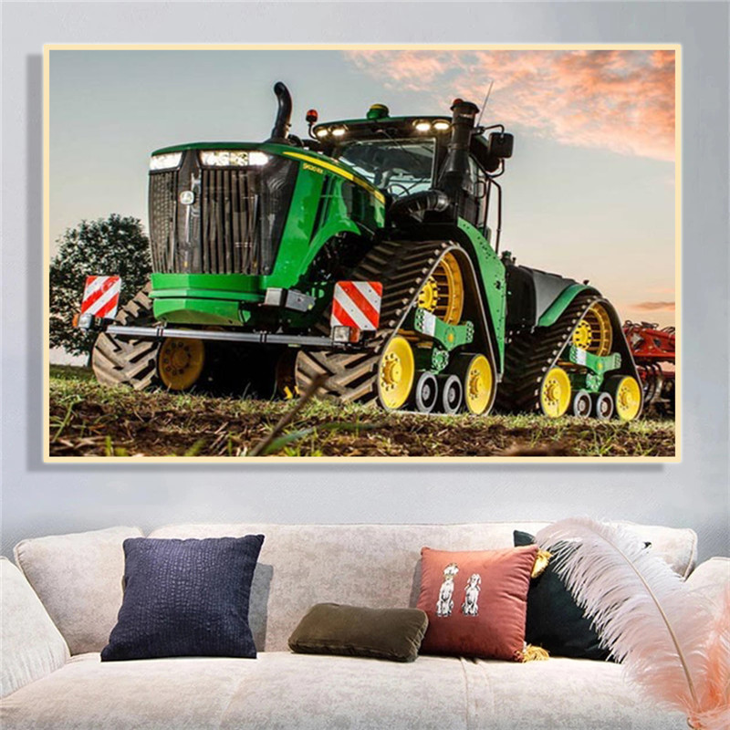 เครื่องรถแทรกเตอร์ฟาร์มโปสเตอร - Heavy Equipment Background บทวิจารณ์และราคา