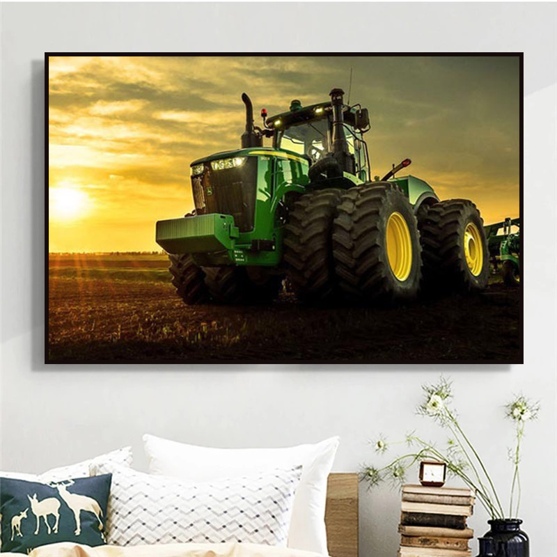 เครื่องรถแทรกเตอร์ฟาร์มโปสเตอร - Heavy Equipment Background บทวิจารณ์และราคา